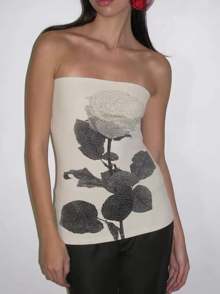 パロマウールfloral-print strapless tank top