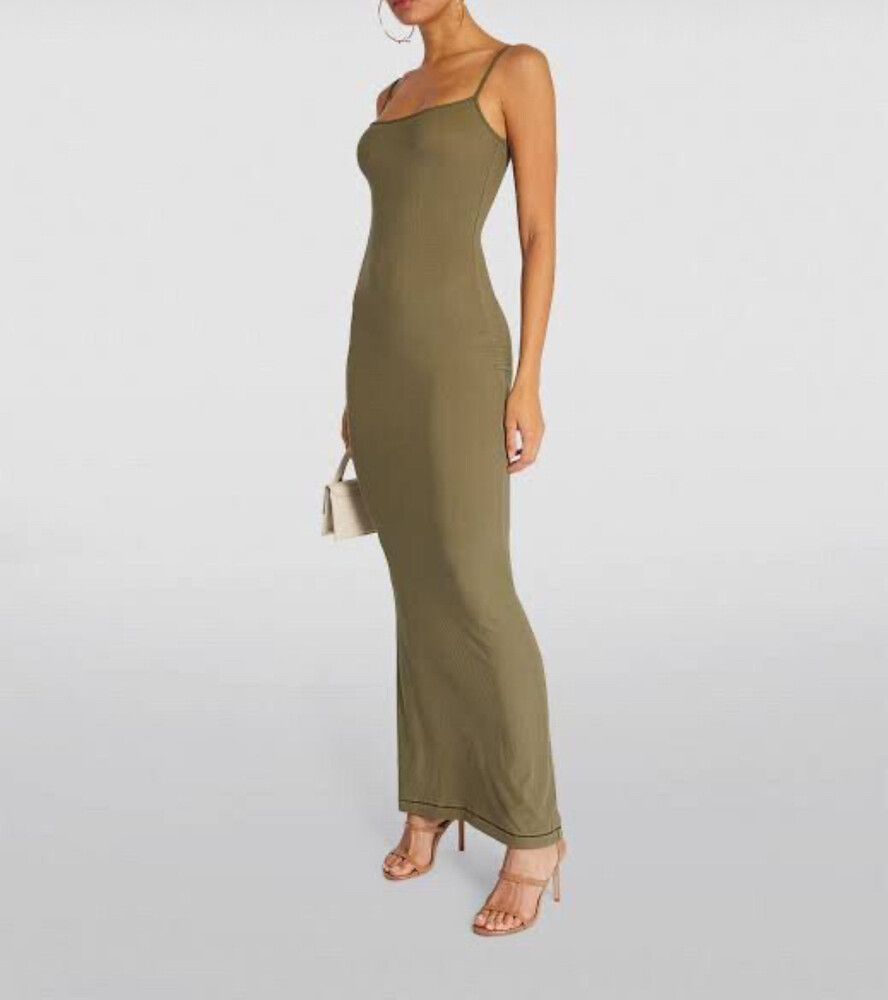 Skims Soft Lounge Dress Khaki