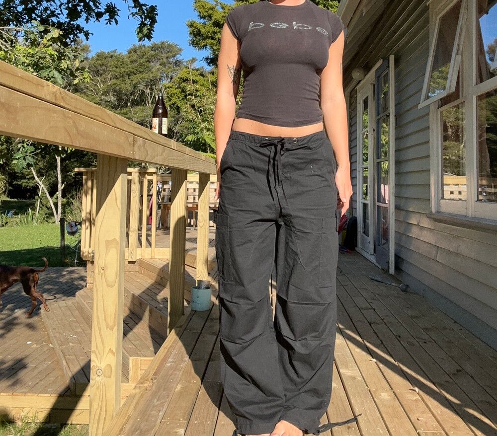 Jaded London Black Cargos