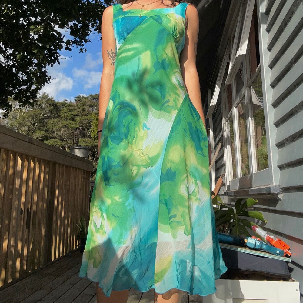 turquoise vintage midi dress