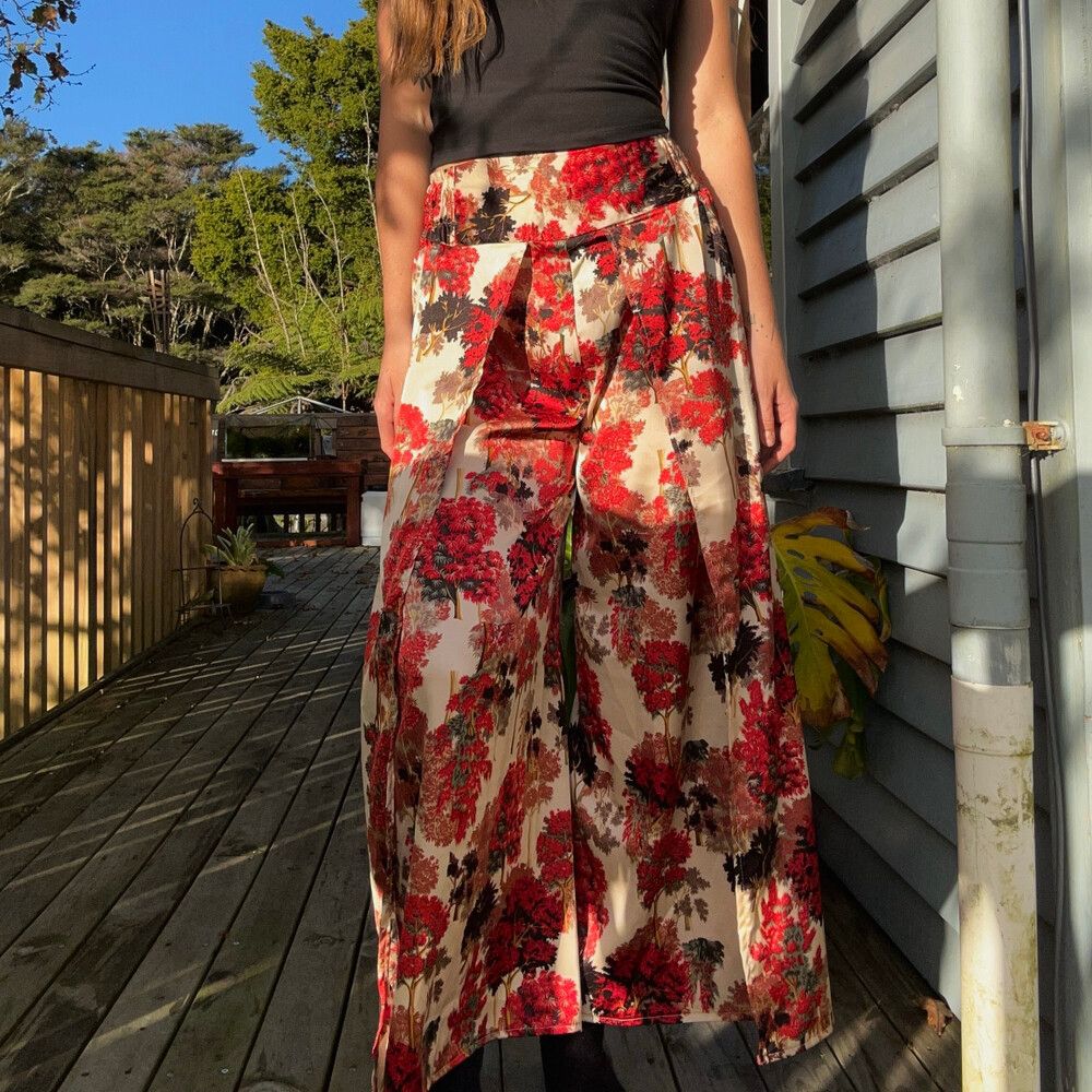 100% Silk Floral Pants