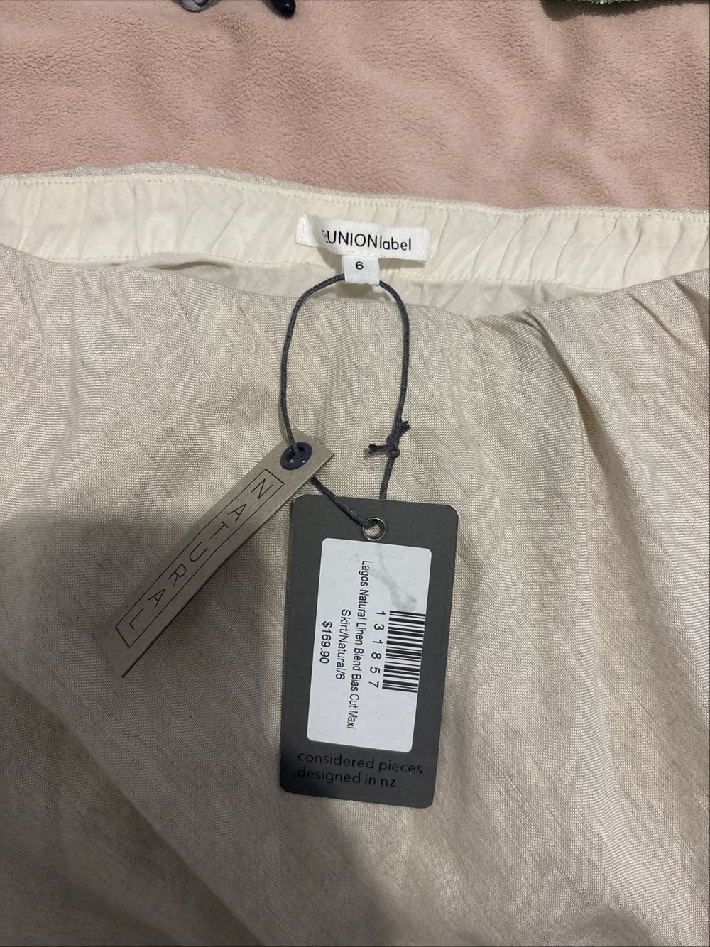 RE:UNION LABEL Beige Linen Blend Maxi Skirt