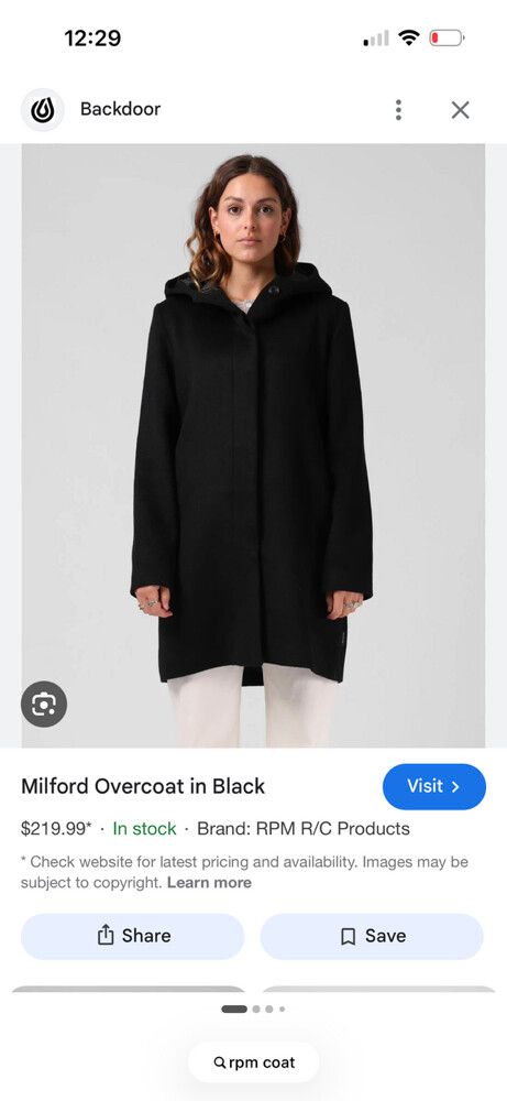 RPM Black Milford Overcoat