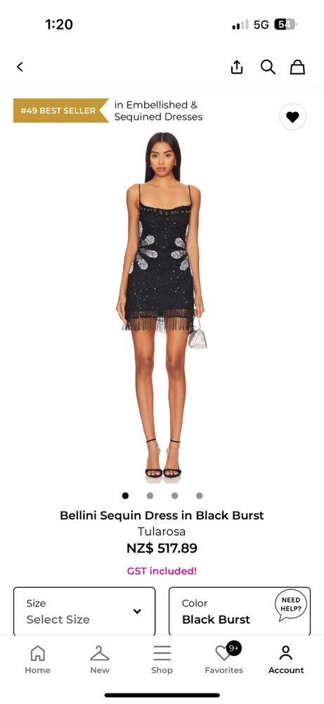 bellini sequin dress in black burst tularosa Bellini Sequin Dress in Black Burst