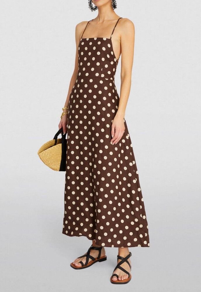 Lori Dress in Brown Polka Dot