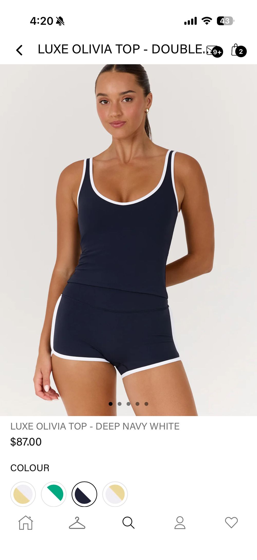 Muscle Republic Navy Luxe Olivia Top