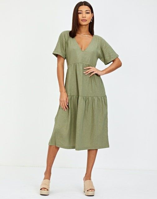 lyra natural linen midi dress Lyra Linen Mini Dress
