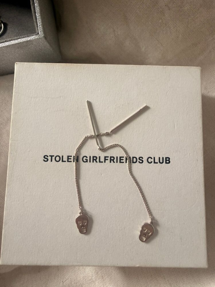 Karen Walker SKULL THREAD EARRINGS SILVER