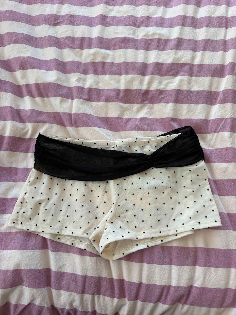 White Fox Roam Free Shorts Cream and Black