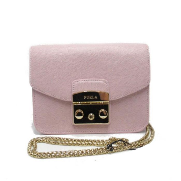 FURLA Metropolis Mini Saffiano Leather Baby Pink Crossbody Bag