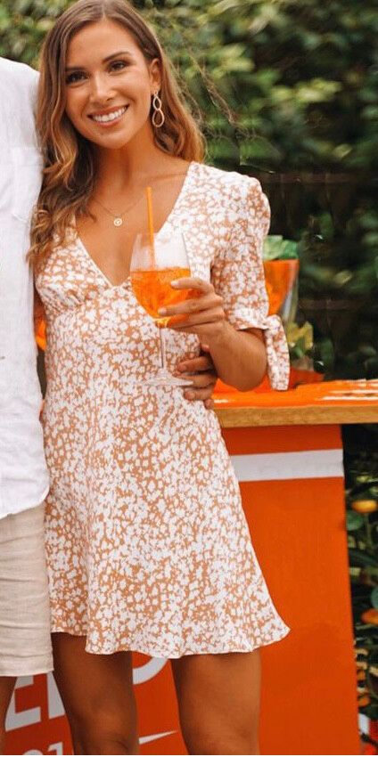 SHONA JOY Heather Floral Tie Sleeve Bias Mini Dress RRP$240