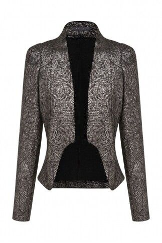 SHEIKE Night Vision Metallic Black Silver Blazer Jacket