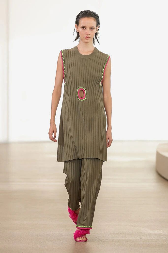 Aje - AJE Tazia Deep Olive Green Winter Knit Sleeveless Mini Dress on  Designer Wardrobe