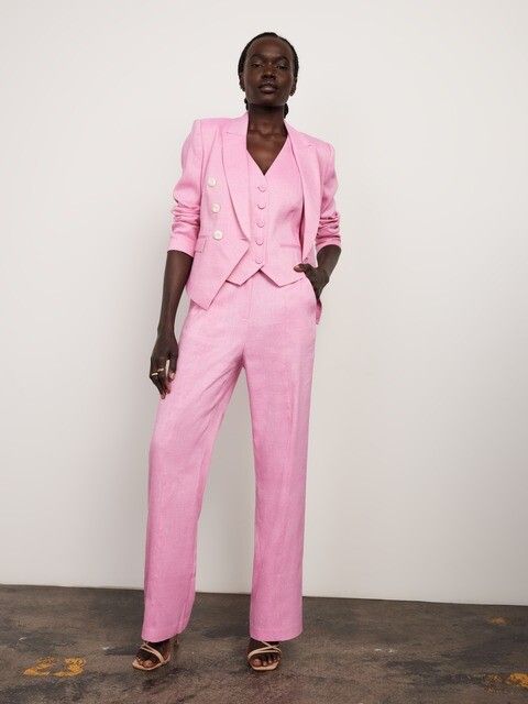 PORTMANS Look Smart Pink Linen Blazer