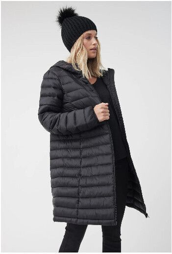 DECJUBA Taylah Black Longline Puffer Jacket RRP$179