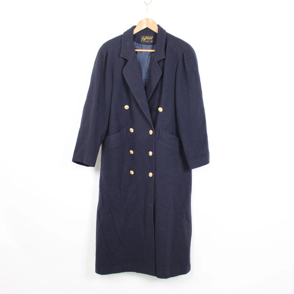 VINTAGE Pure Wool Australian Navy Double Breasted Winter Over Coat