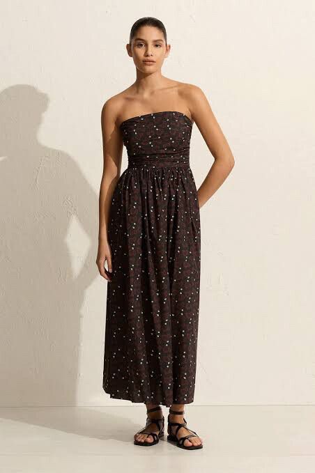 Matteau - Matteau Brown Midi Dress on Designer Wardrobe Matteau - Matteau Brown Midi Dress on Designer Wardrobe