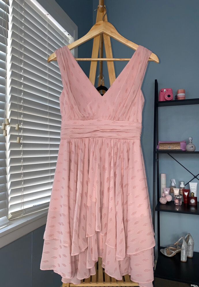 open lace back dress Jacquie Off Shoulder Mini Dress Pink