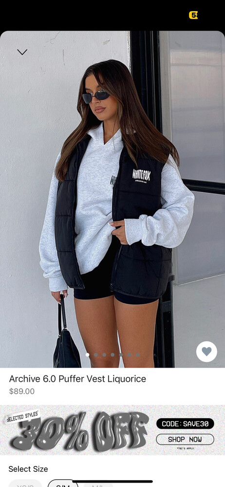 White fox puffer Clearance