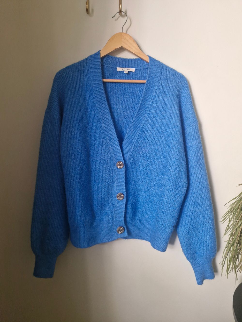 Garcia Blue Knit Cardigan Size L