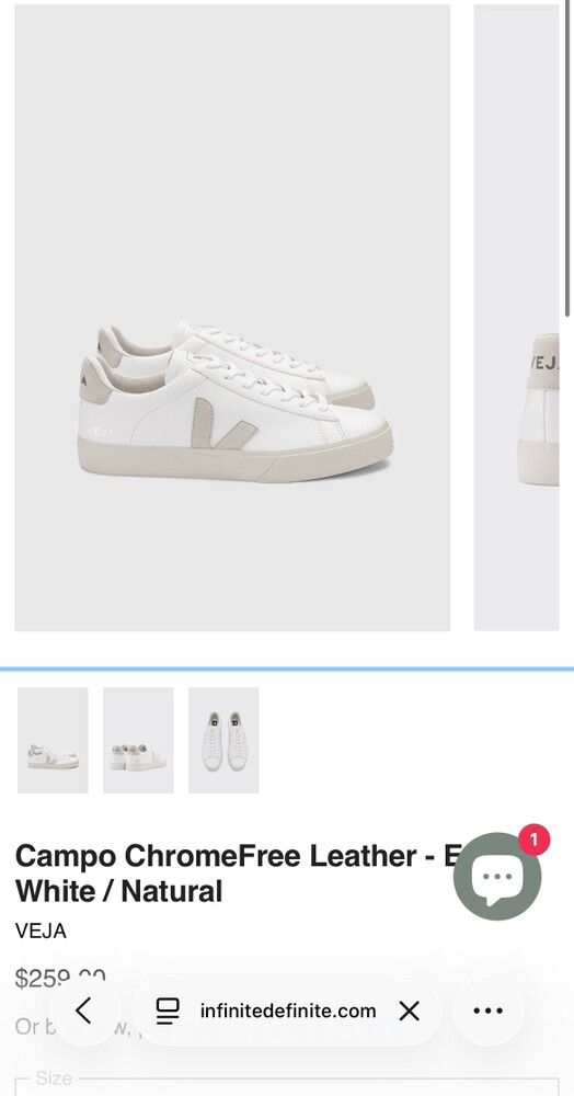 Veja White Natural Campo ChromeFree Leather - E Sneakers