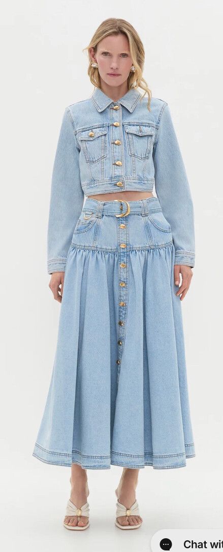 Elena Denim Midi Skirt LIGHT WASH
