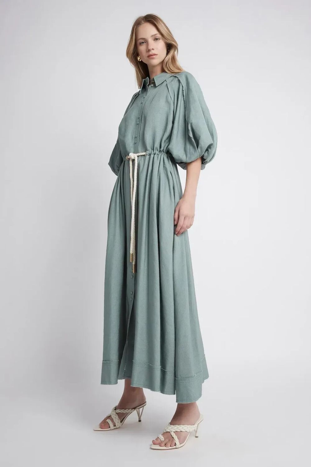 Aje Bonjour Belted Shirt Dress