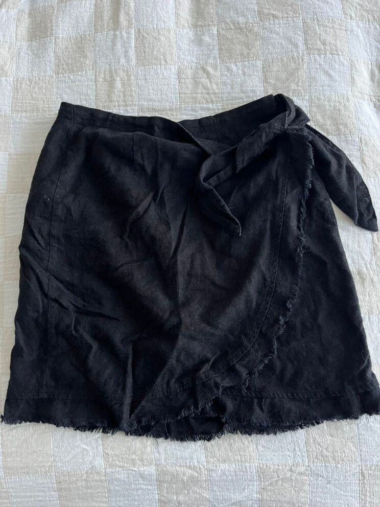 linen wrap skirt