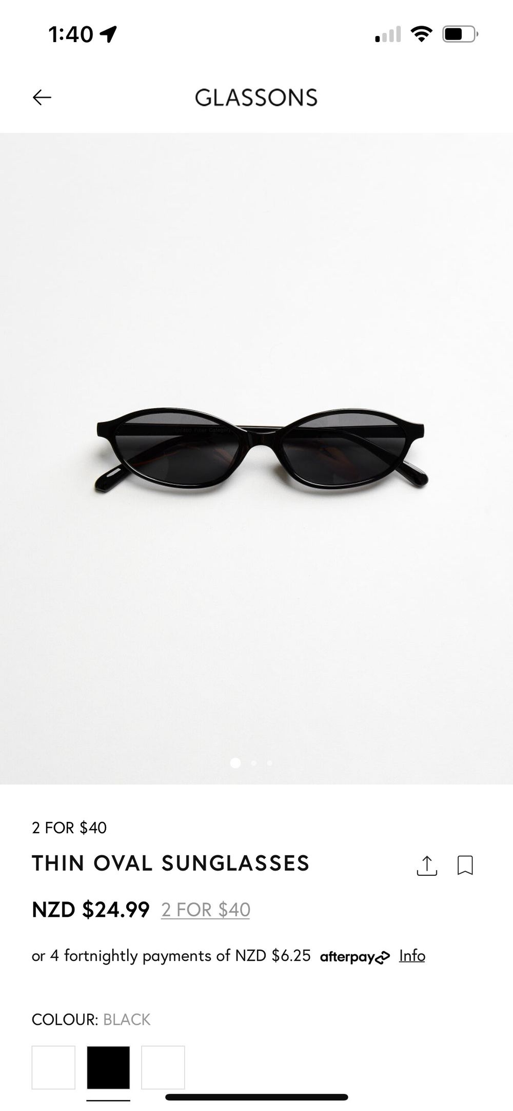 Glassons thin sunglasses