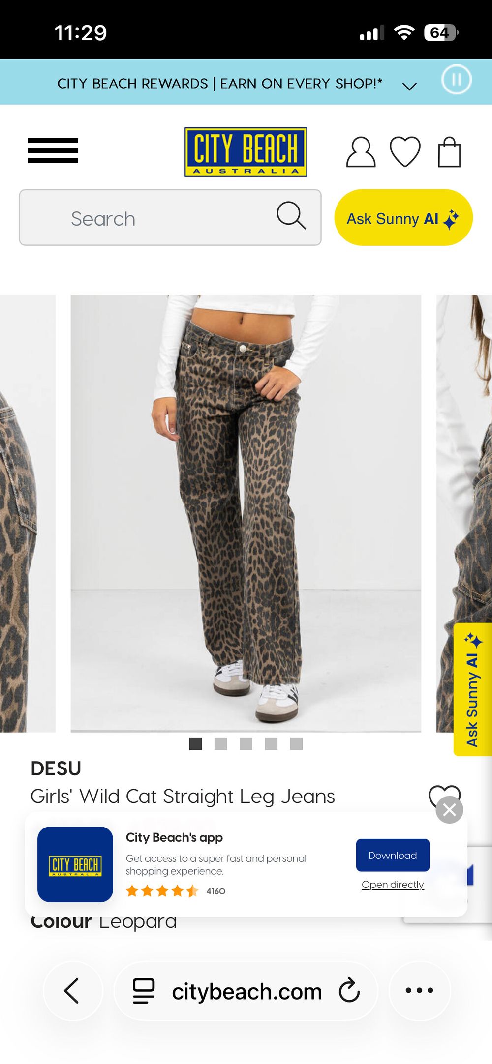 Desu Leppard print jeans