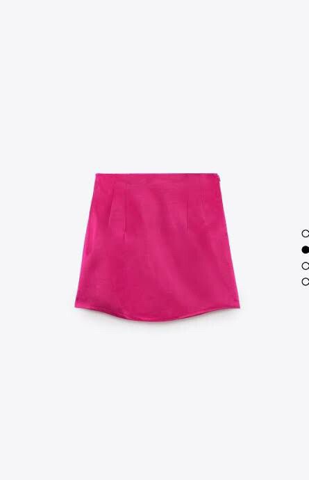 Pink Satin Mini Skirt