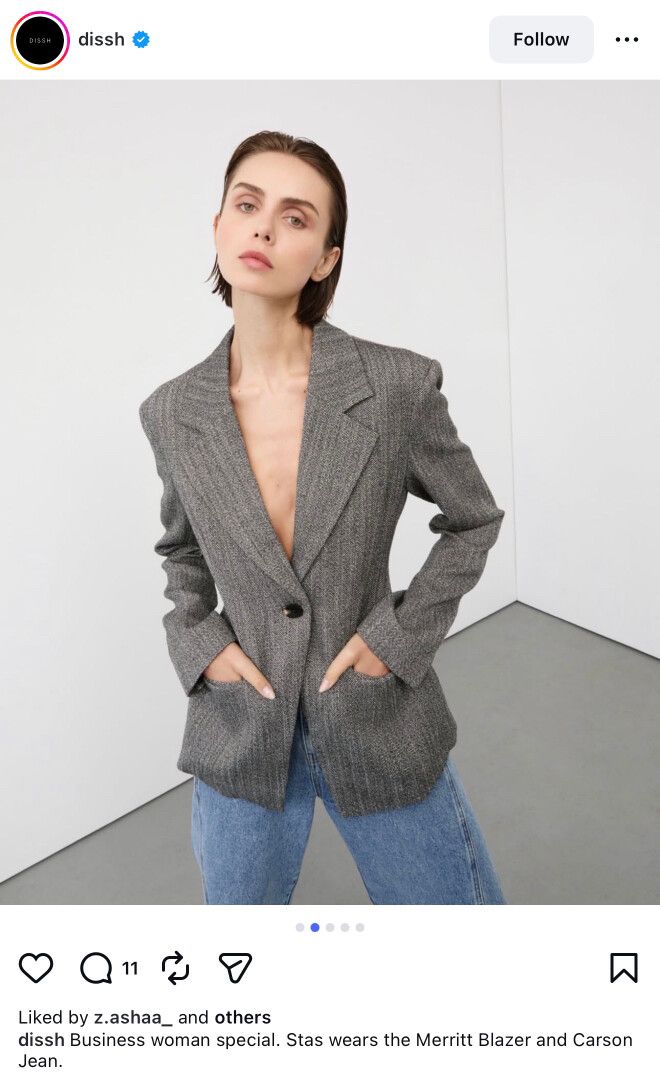 DISSH charcoal cinched blazer
