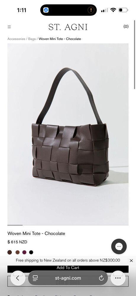 St. Agni Woven Mini Tote - Chocolate Brown