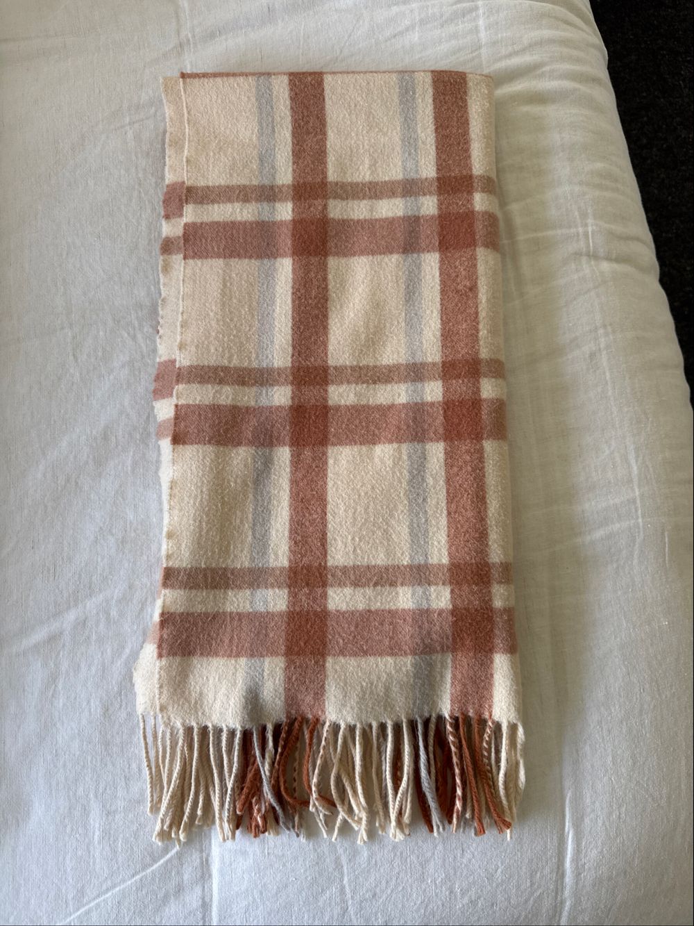 Seed Heritage Beige Plaid Scarf