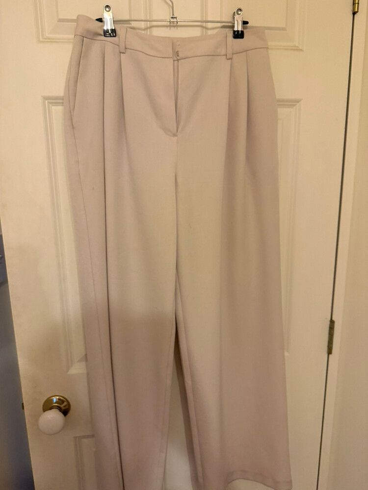 Pleated Beige Pants