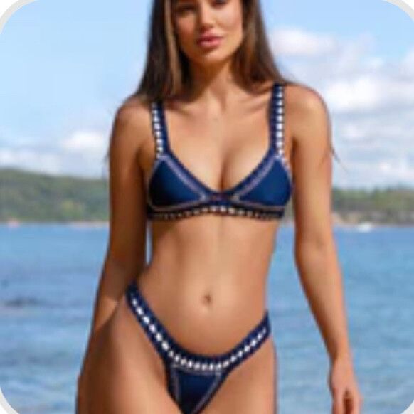 Luxsea Navy Shimmer Croquet Bikini
