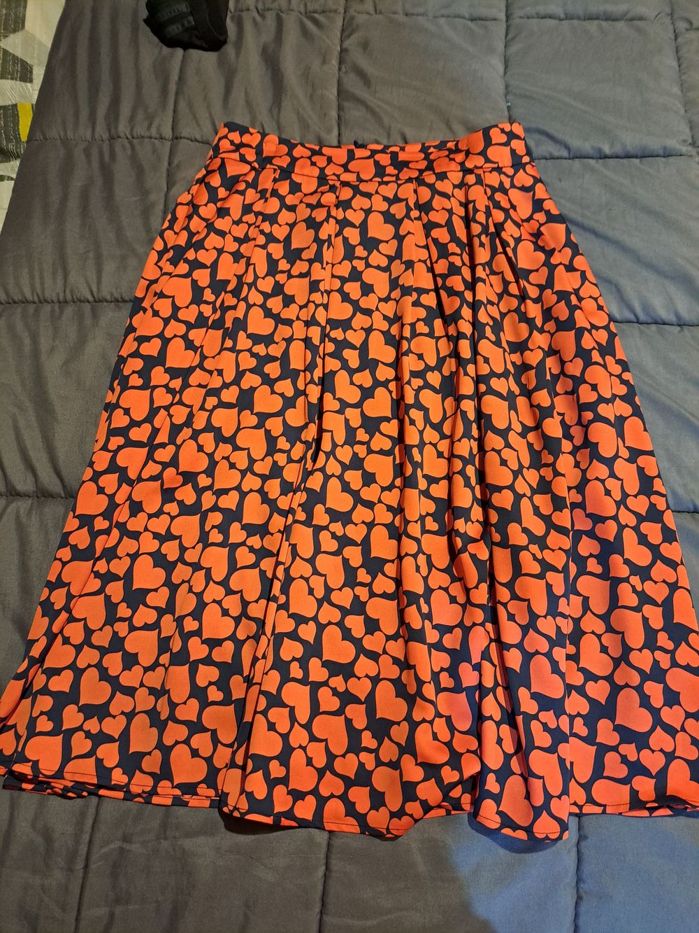 Review Red Navy Heart Skirt