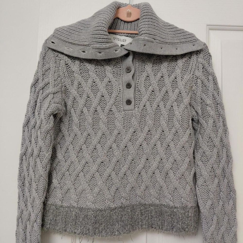 DEREK LAM 10 CROSBY Merino Wool Cable Knit Sweater
