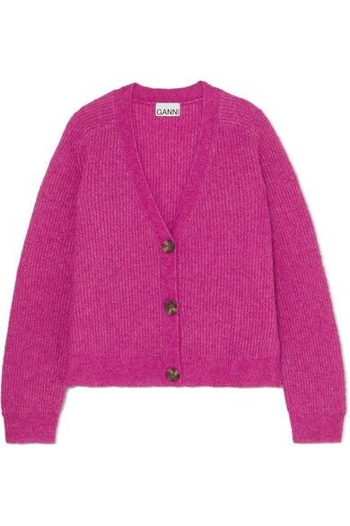 GANNI Alpaca-wool V-neck Cardigan