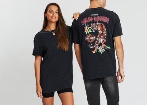 Harley Davidson Washed Out Tshirt Tiger