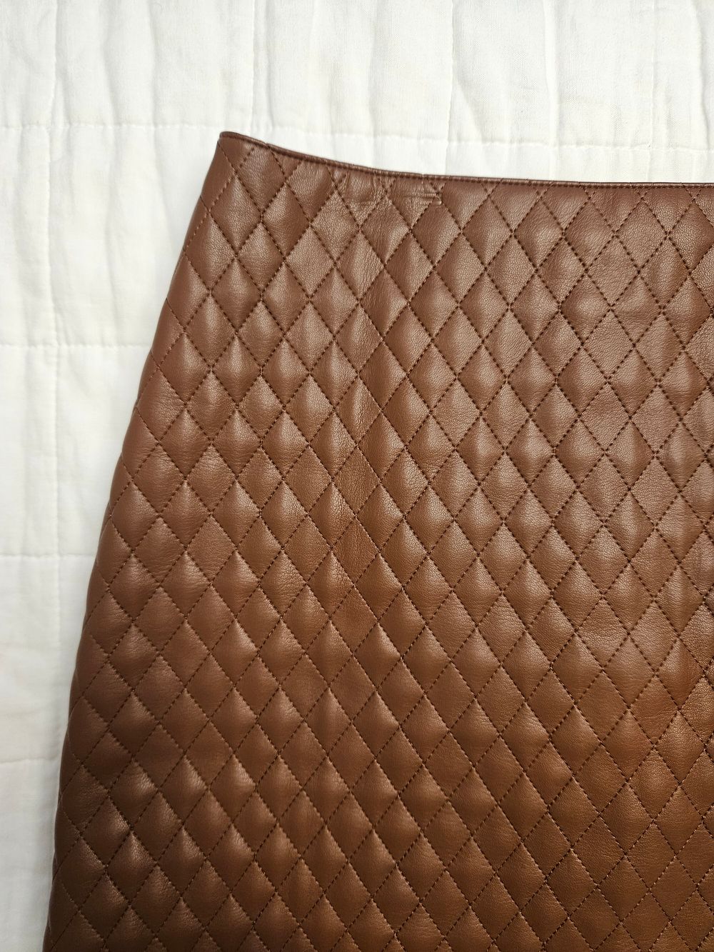 Forever New brown leather mini skirt