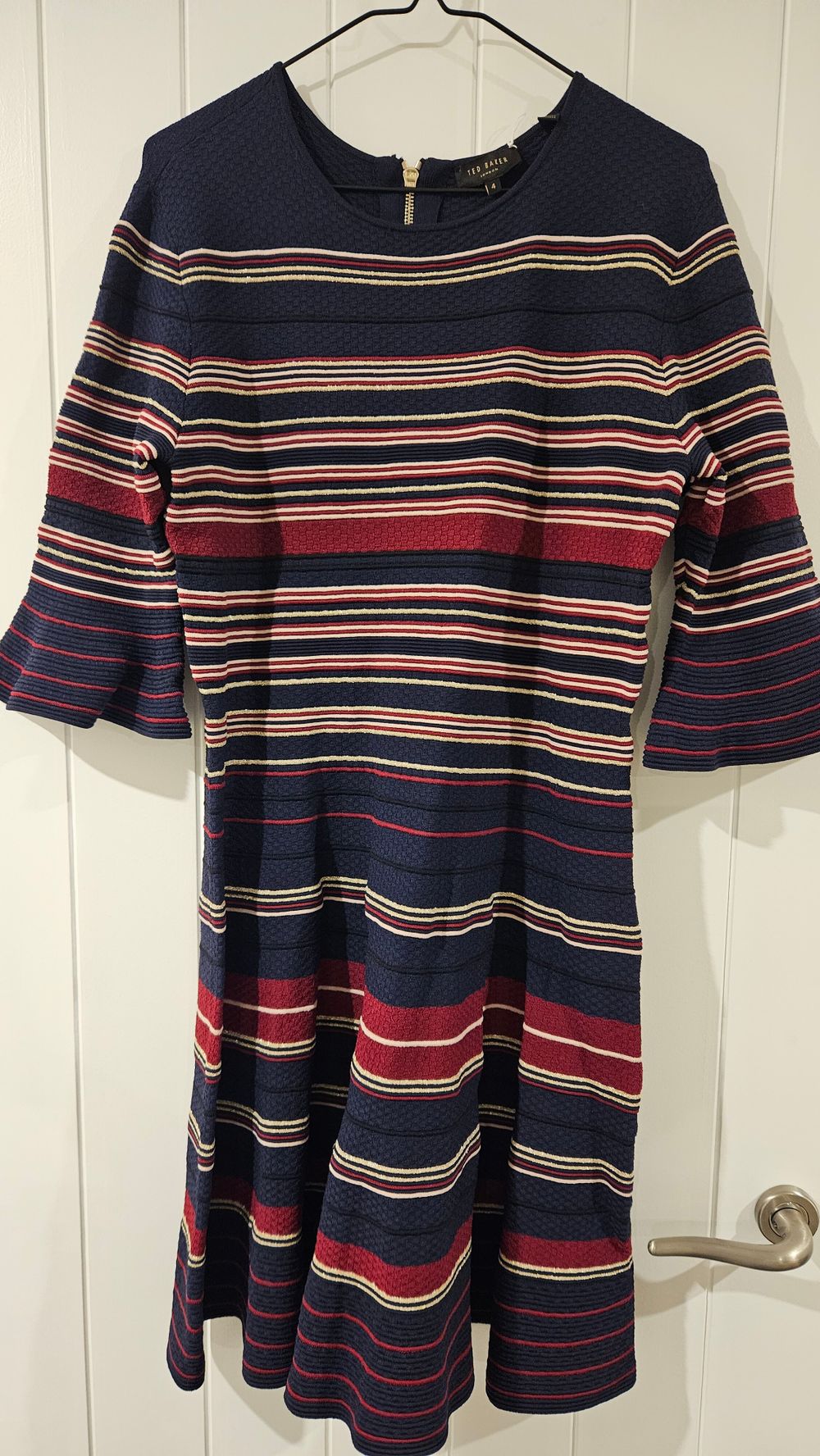 Ted Baker stripe detail A-Line dress Size 4/12