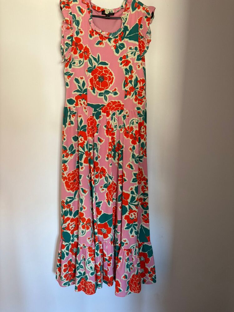 Augustine Pink Floral Maxi Dress Size S