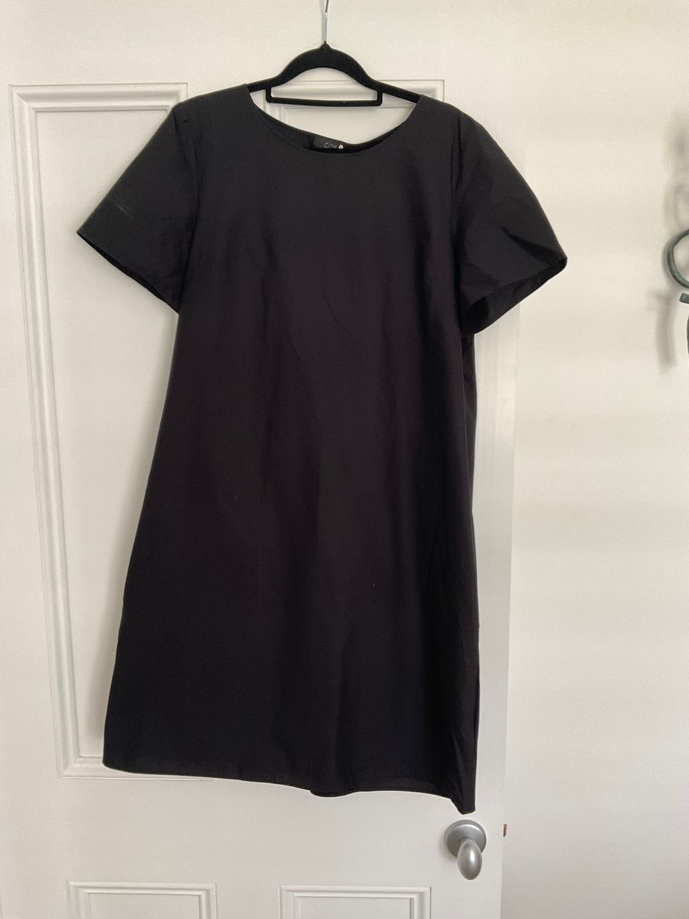 cos black dress short sleeve COS Dress With Puff Sleeves in Black