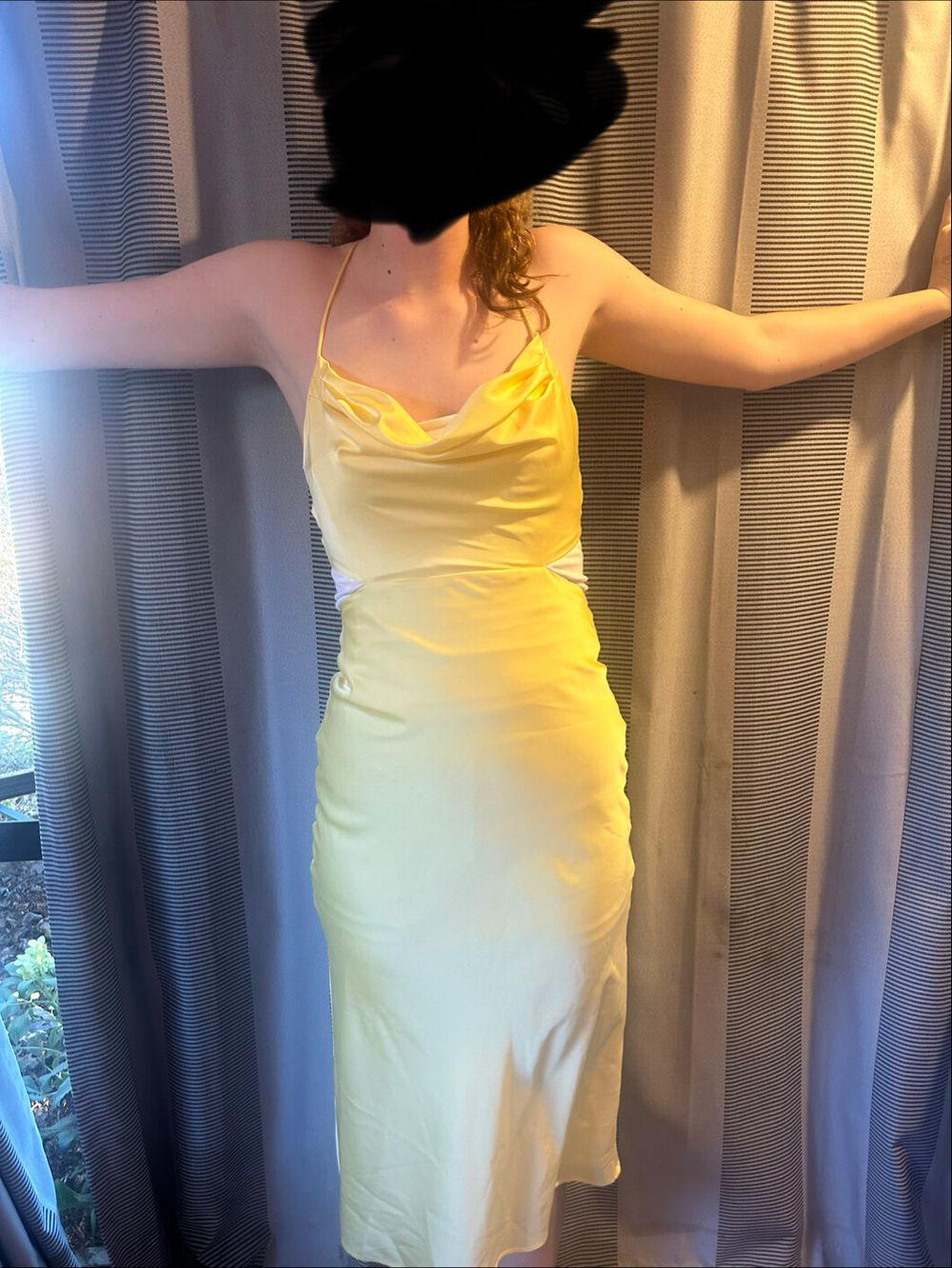 Runaway Yellow Satin Midi Dress