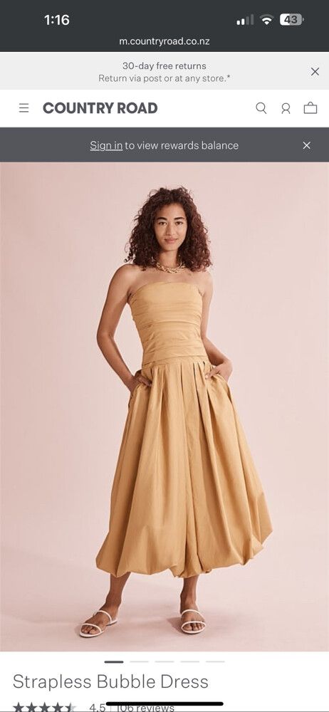 Country Road Strapless Bubble Dress