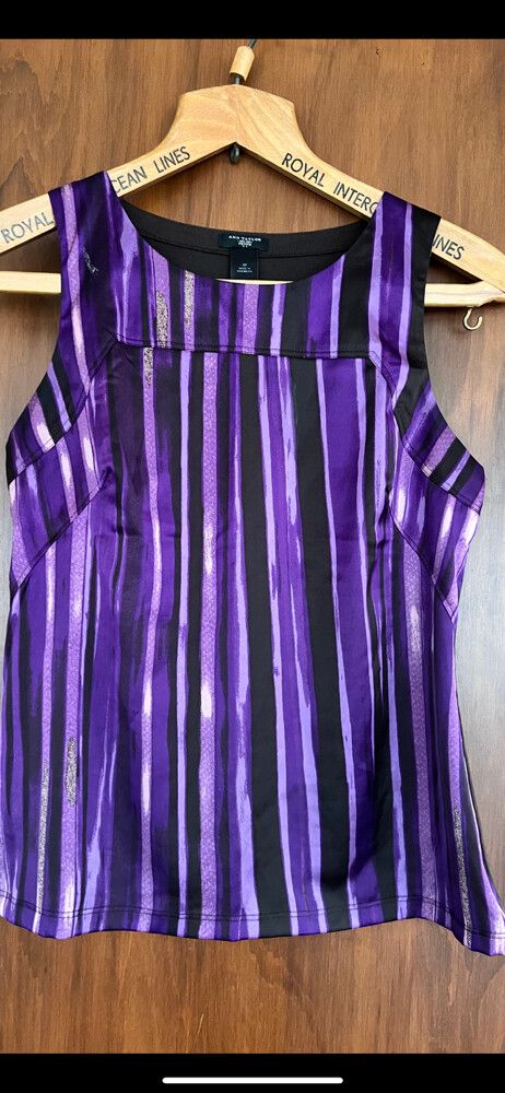 Ann Taylor Purple Stripe Top