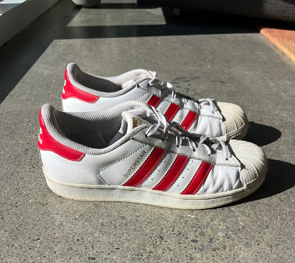 Red & White Adidas Superstars
