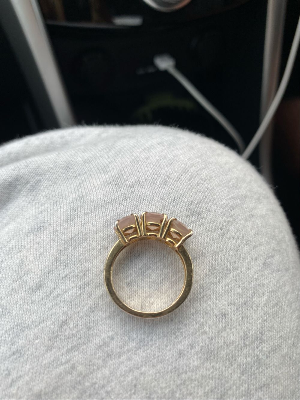 Rose quart - Gold Plated Ring