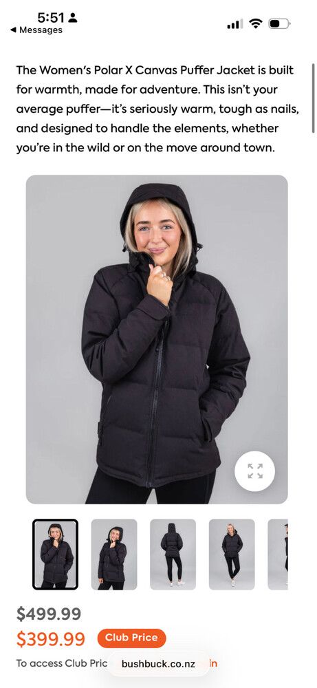 Bushbuck Black Polar X Canvas Puffer Jacket